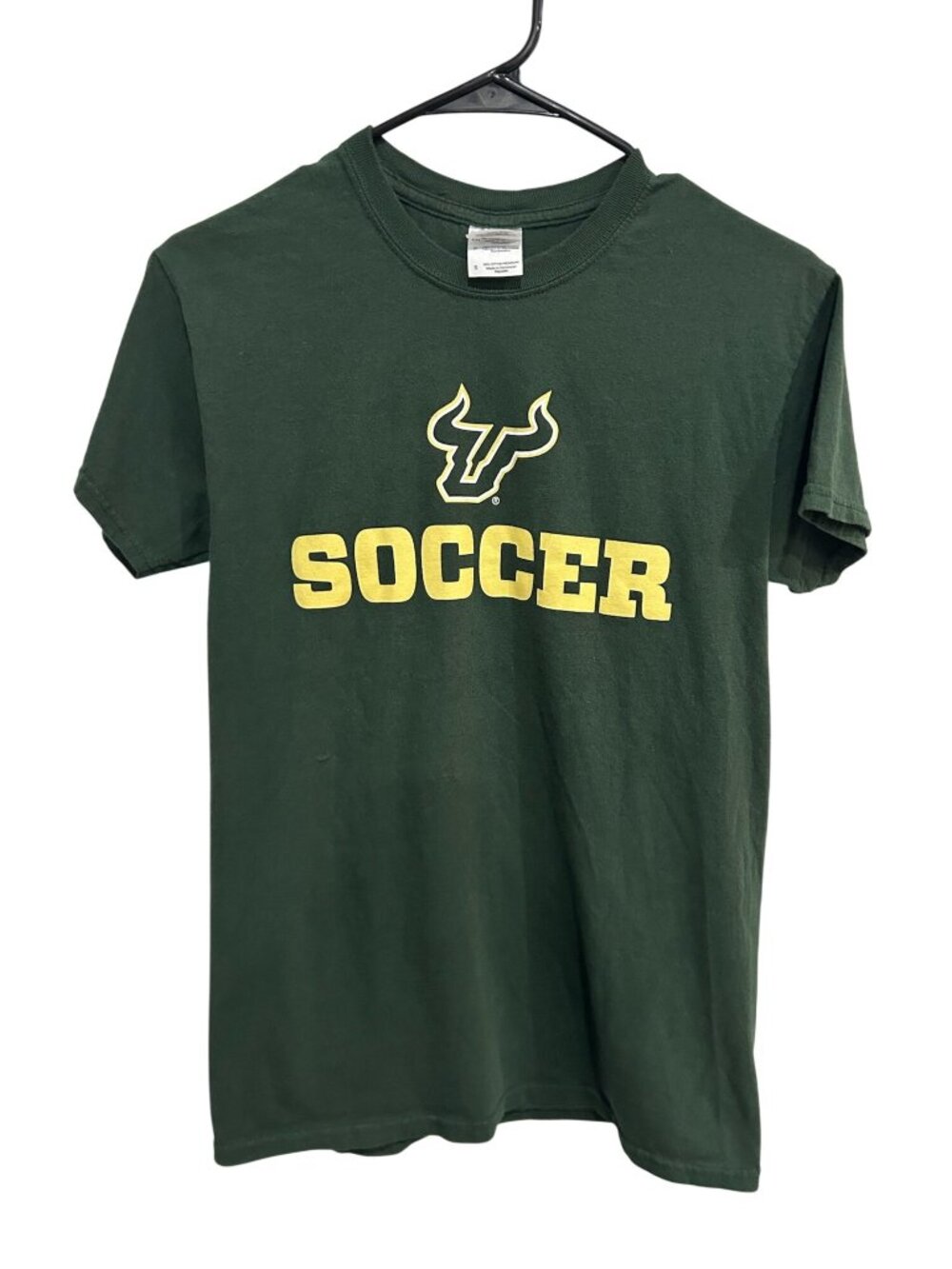 Gildan Heavy Cotton Preshrunk USF Bulls Soccer Green T-Shirt Size S Collegiate